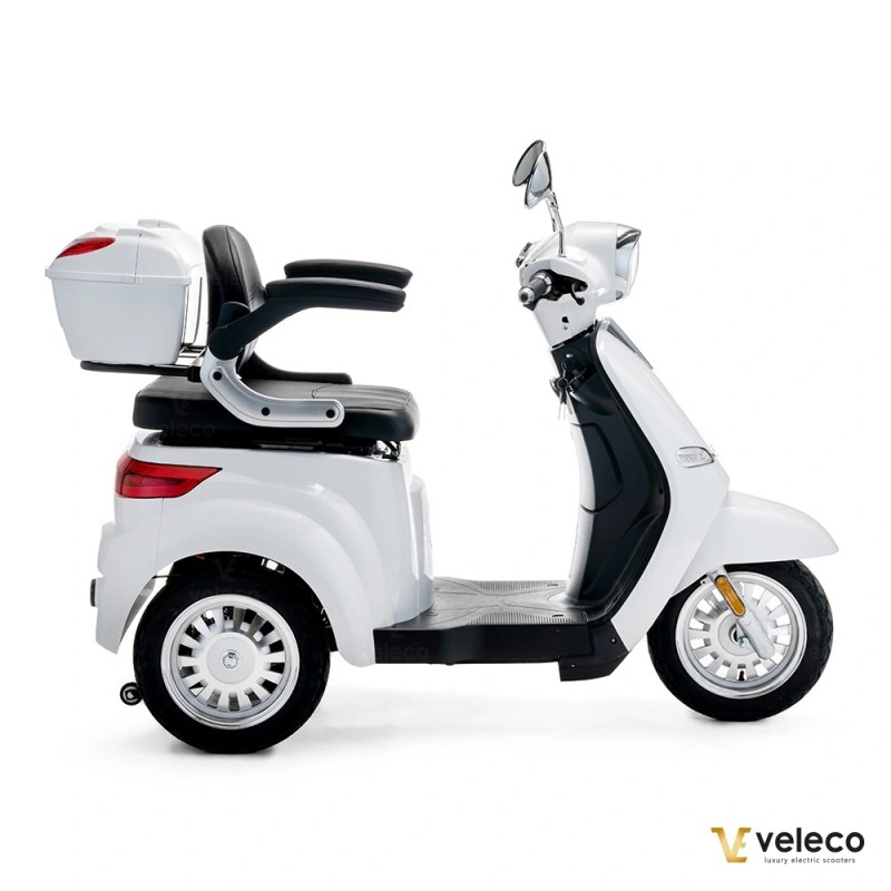 Veleco CRISTAL: scooter de movilidad de tres ruedas con iluminación LED completa